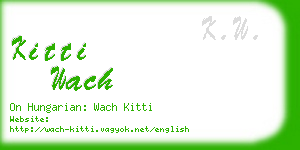 kitti wach business card